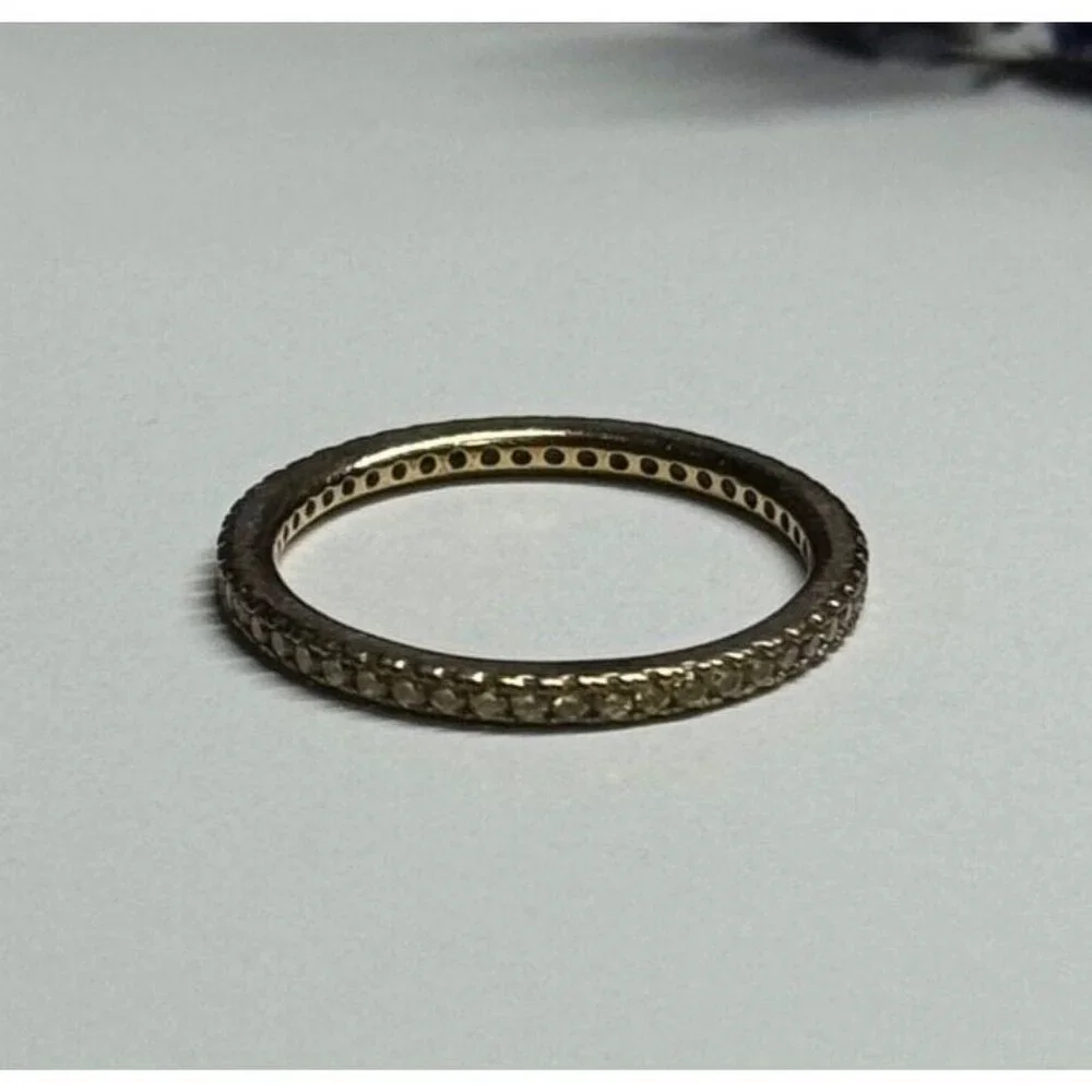 925 STERLING SILVER GOLD PLATED CZ RING SIZE 6